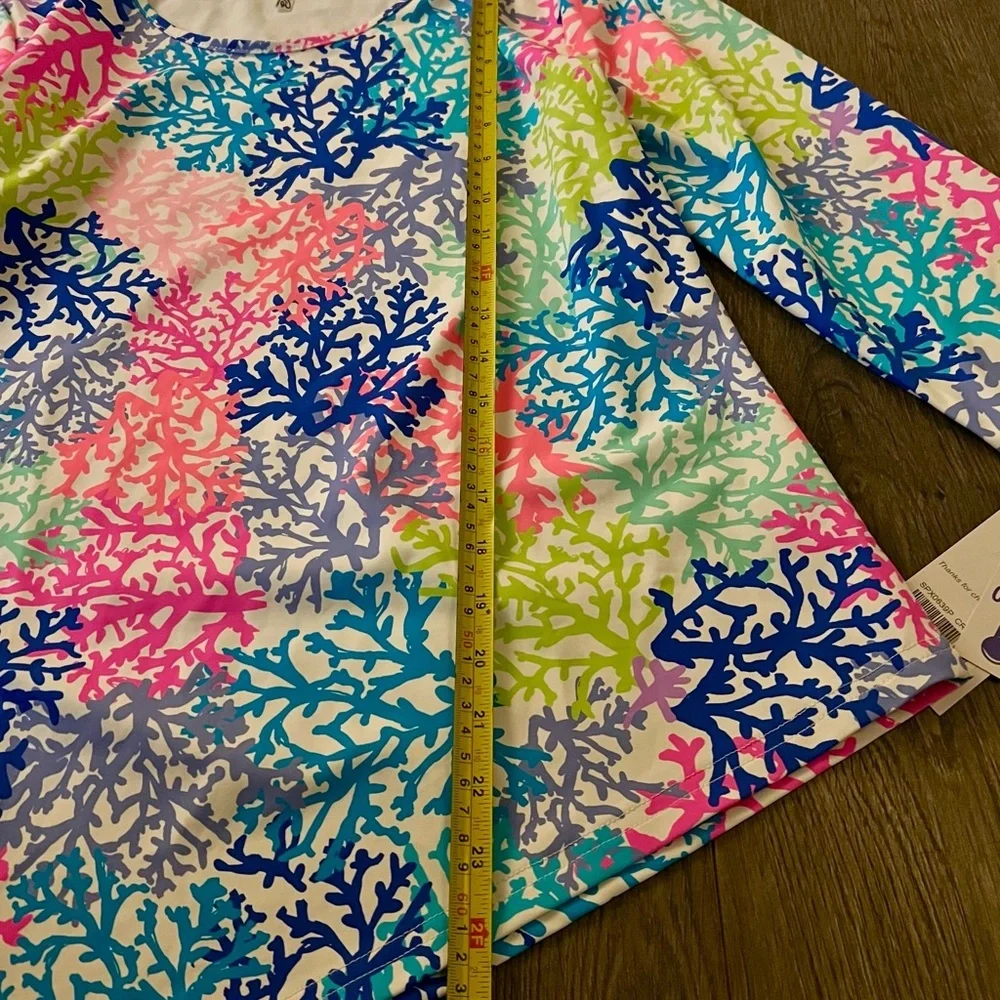 Lulu B Coral Reef Print Cooling UPF50 Top NWT Size Small new with tags resort - Picture 4 of 12